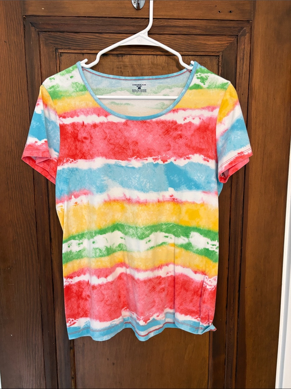 Rainbow Tie-Dye Short Sleeve Top - Multicolor